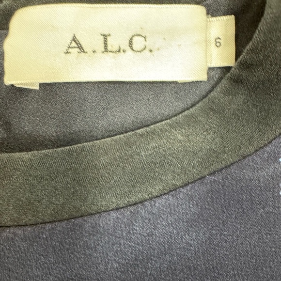 A.L.C. Size 6 Tiered Mini Dress Tordi Midnight Printed Floral Silk Crepe - Picture 4 of 8